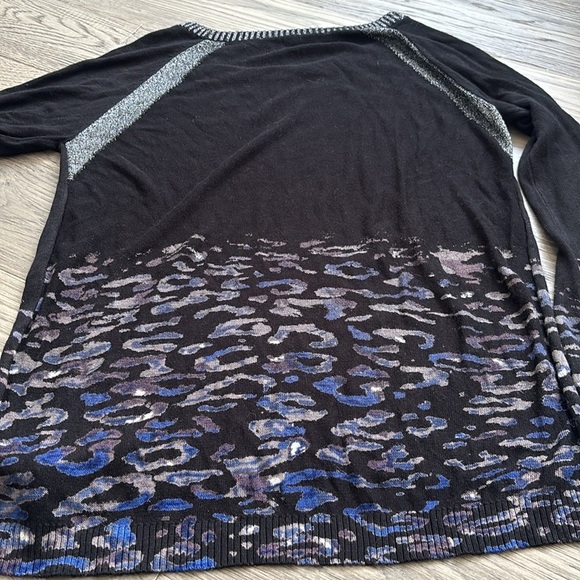 Desigual | Black and Blue Animal Print Patterned Sweater Size Extra Small - Picture 11 of 13
